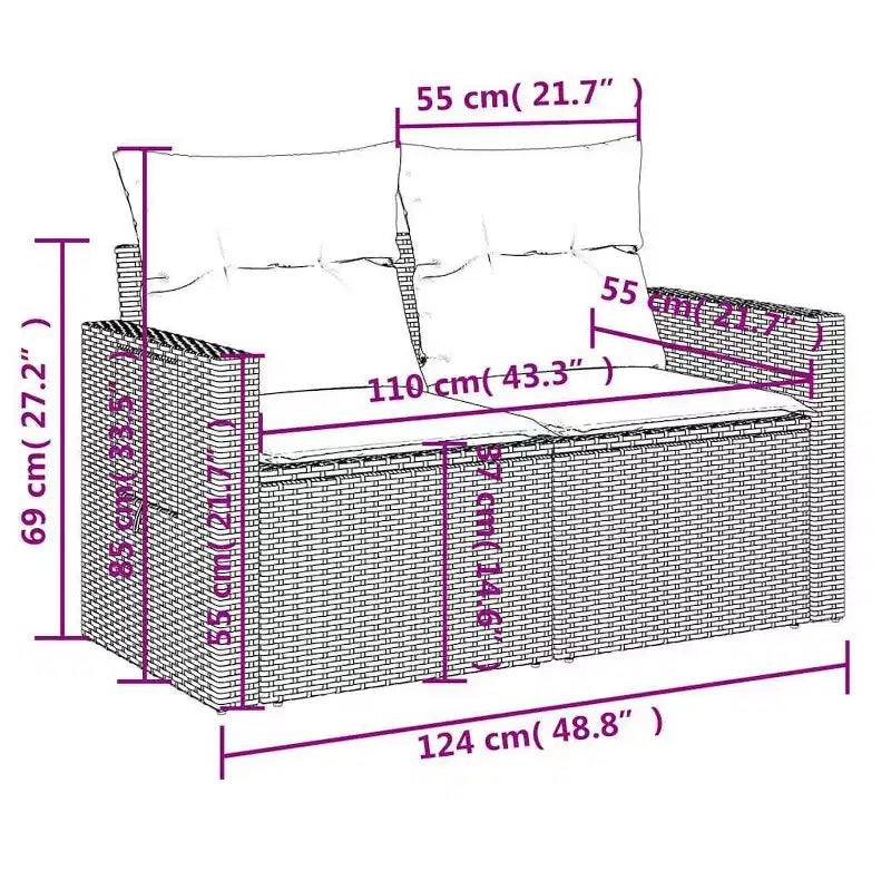vidaXL Ensemble de canapé de jardin modulable avec coussins de différentes couleurs