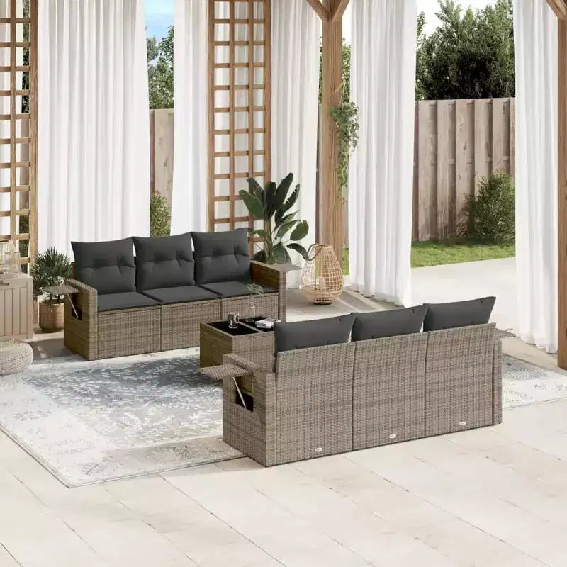 vidaXL Ensemble de canapé de jardin modulable avec coussins de différentes couleurs