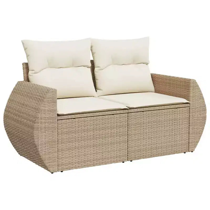 vidaXL Salon de jardin avec coussins - Mobilier d'extérieur moderne en résine tressée