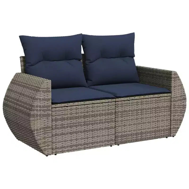 vidaXL Salon de jardin avec coussins - Mobilier d'extérieur moderne en résine tressée