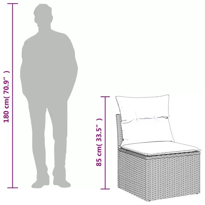 vidaXL Salon de jardin avec coussins - Mobilier d'extérieur moderne en résine tressée