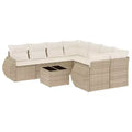 vidaXL Salon de jardin avec coussins - Mobilier d'extérieur moderne en résine tressée