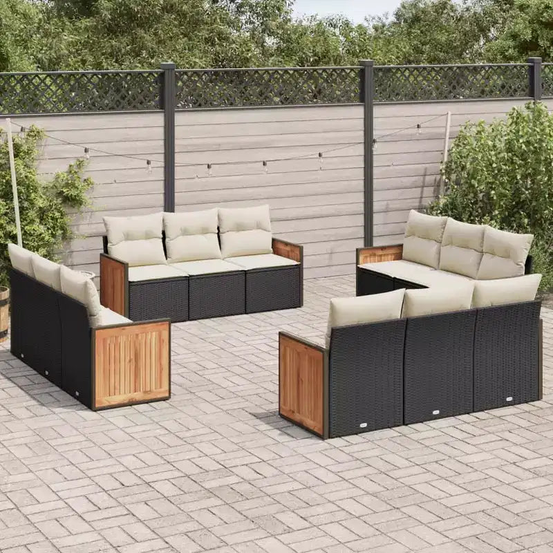 vidaXL Salon de jardin 12 pièces avec coussins en résine tressée gris
