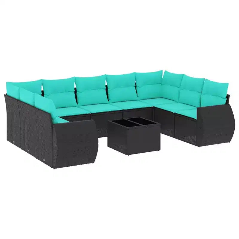 vidaXL Modular Outdoor Sofa Set with Cushions in Poly Rattan