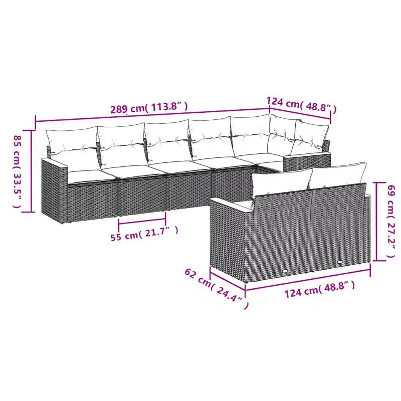 vidaXL Salon de jardin modulable avec rangements et coussins