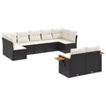 vidaXL Garden Sofa Set PE rattan Standard Adjustable Feet