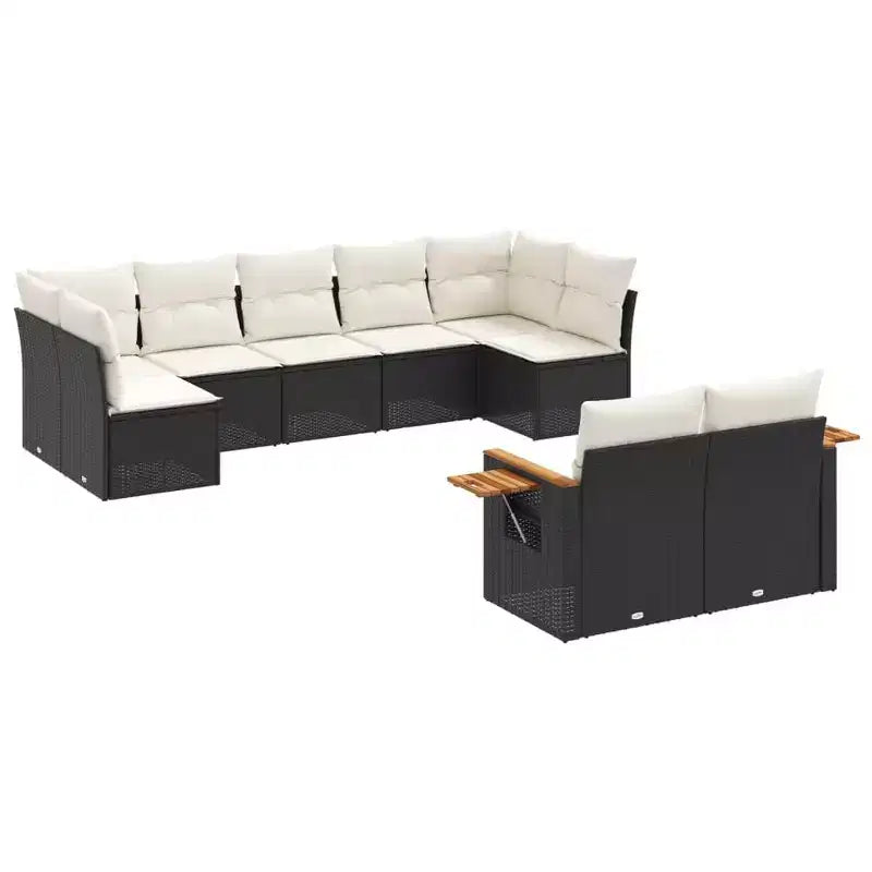 vidaXL Garden Sofa Set PE rattan Standard Adjustable Feet