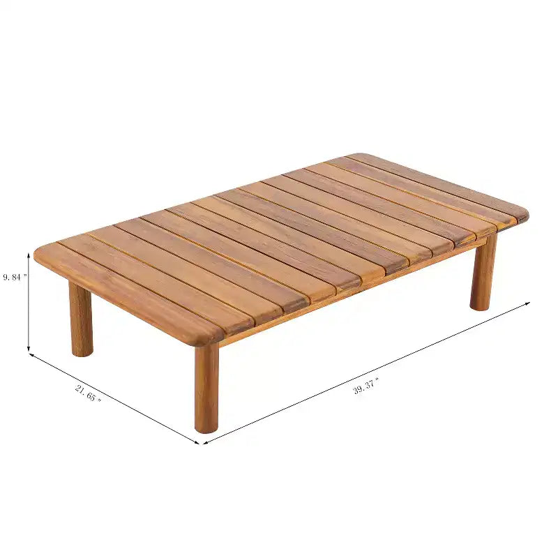 Ensemble de salon de jardin 2 pièces moderne Kazuya en bois d'acacia Christopher Knight Home avec coussin
