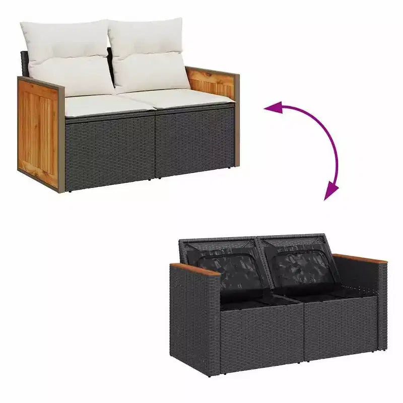 vidaXL Salon de jardin modulaire avec coussins en plusieurs couleurs