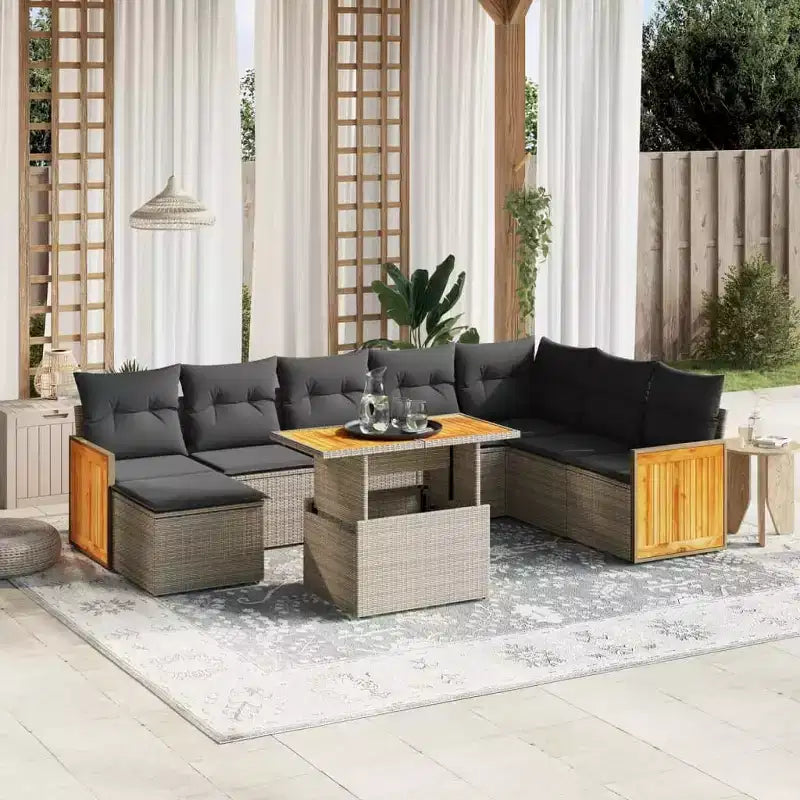 vidaXL Salon de jardin modulaire avec coussins en plusieurs couleurs