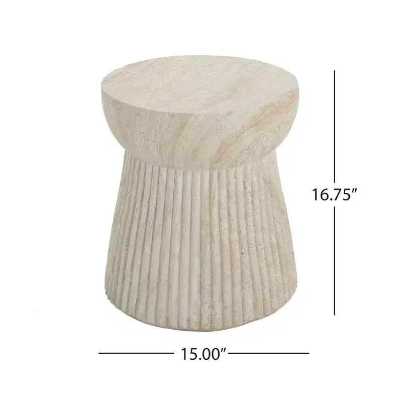 Whisen, ensemble fauteuil club et table d'appoint d'extérieur en bois d'acacia, fauteuil de jardin avec coussins – Beige