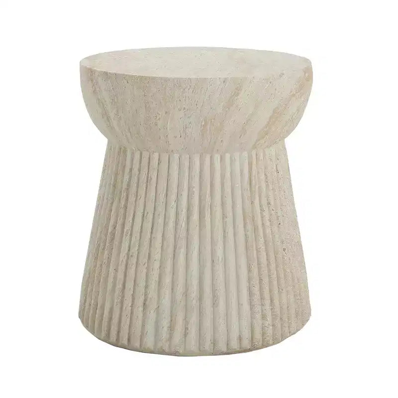 Whisen, ensemble fauteuil club et table d'appoint d'extérieur en bois d'acacia, fauteuil de jardin avec coussins – Beige