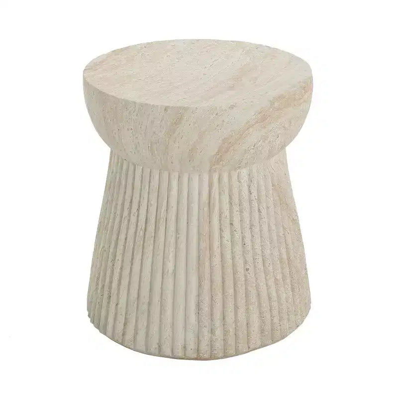 Whisen, ensemble fauteuil club et table d'appoint d'extérieur en bois d'acacia, fauteuil de jardin avec coussins – Beige