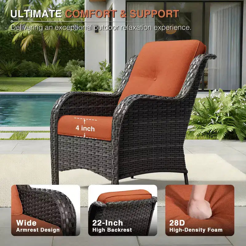 Ensemble canapé et fauteuil en osier oléfine tout temps UPTIOT avec poufs multifonctionnels