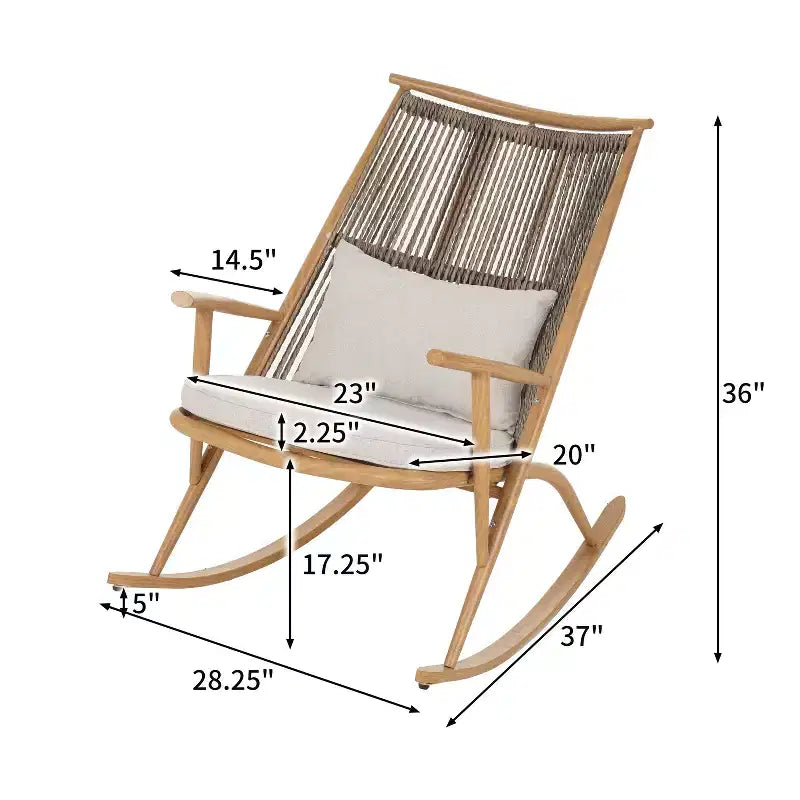 Christopher Knight Home Florette Ensemble de 2 fauteuils à bascule en rotin pour extérieur avec table d'appoint en céramique