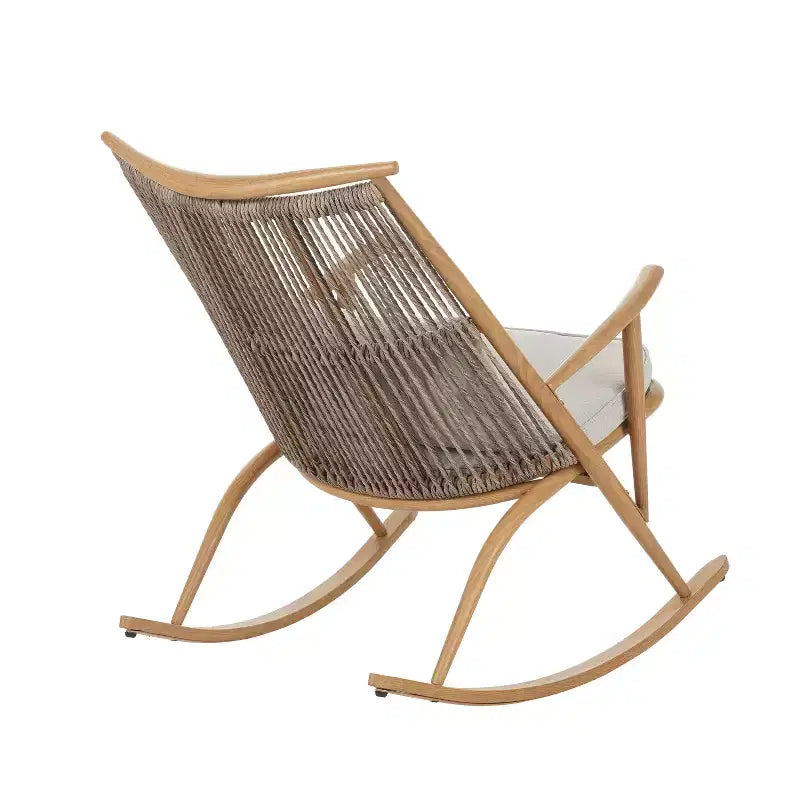 Christopher Knight Home Florette Ensemble de 2 fauteuils à bascule en rotin pour extérieur avec table d'appoint en céramique