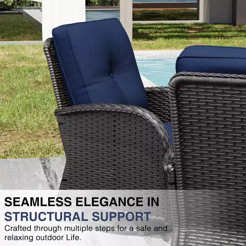 Chaises d'extérieur en osier UPTIOT avec table brasero convertible pour la détente sur la terrasse