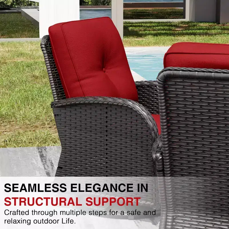 Chaises d'extérieur en osier UPTIOT avec table brasero convertible pour la détente sur la terrasse