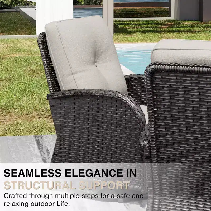 Chaises d'extérieur en osier UPTIOT avec table brasero convertible pour la détente sur la terrasse