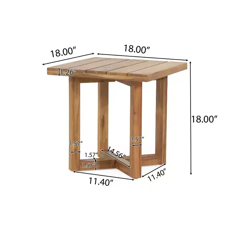Christopher Knight Home Jian Ensemble de 2 chaises longues de patio en acacia et table d'appoint à lattes avec motif en osier