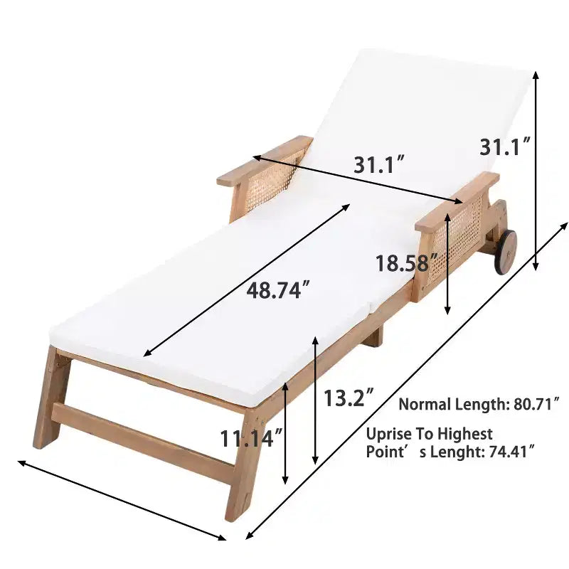 Christopher Knight Home Minho Ensemble moderne 3 pièces de transats de jardin en acacia et table à lattes avec accoudoir en osier