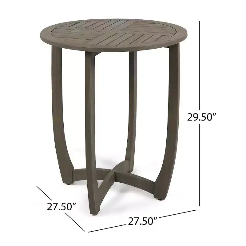 Christopher Knight Home Rahul, ensemble de 3 chaises de patio pivotantes modernes en acacia avec design en corde et table de bistrot