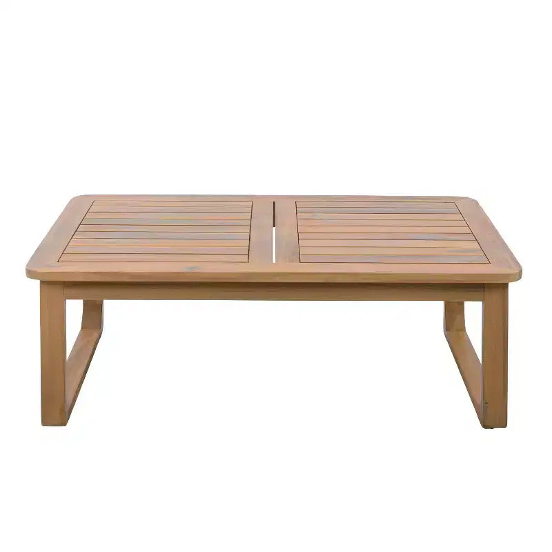 Christopher Knight Home Caleb Ensemble de 2 canapés 3 places en bois d'acacia moderne pour patio avec cordes, coussins et table basse