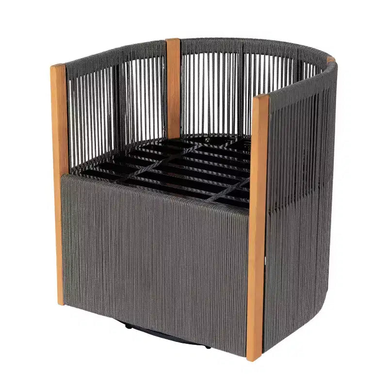 Ensemble de conversation d'extérieur pivotant ModernLuxe 2 ou 3 pièces, chaises pivotantes en rotin et bois d'acacia, ensemble de meubles de patio pour petits espaces