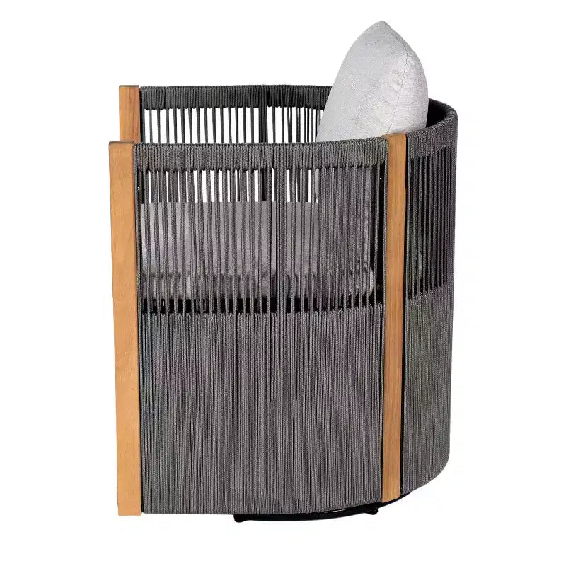 Ensemble de conversation d'extérieur pivotant ModernLuxe 2 ou 3 pièces, chaises pivotantes en rotin et bois d'acacia, ensemble de meubles de patio pour petits espaces