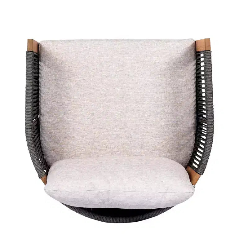Ensemble de conversation d'extérieur pivotant ModernLuxe 2 ou 3 pièces, chaises pivotantes en rotin et bois d'acacia, ensemble de meubles de patio pour petits espaces