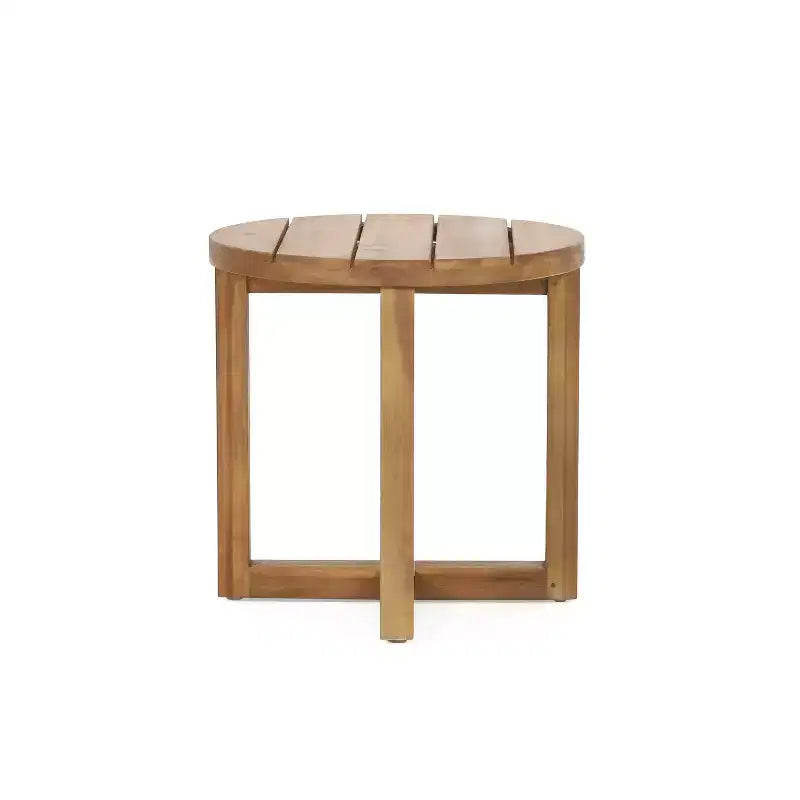 Christopher Knight Home Orin Ensemble de conversation de patio rustique 3 pièces en bois d'acacia avec coussins épais