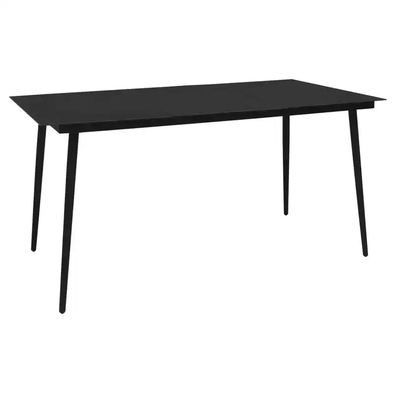 vidaXL Ensemble de salle à manger Noir Résine tressée, acier laqué, verre Grand