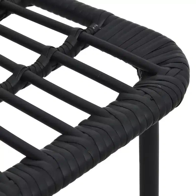 vidaXL Ensemble de salle à manger Noir Résine tressée, acier laqué, verre Grand