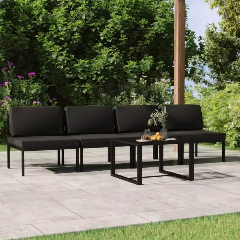 vidaXL Salon de jardin anthracite aluminium, 100% polyester Grand