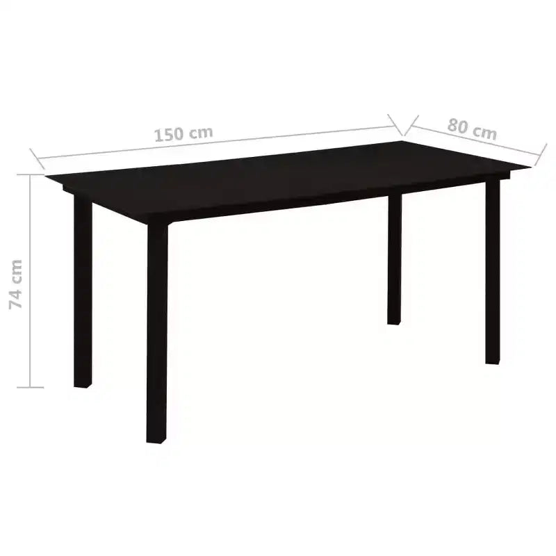 vidaXL Ensemble de salle à manger Noir Verre Standard Durable
