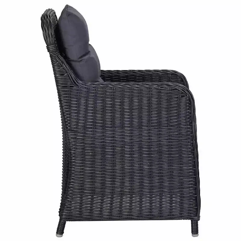vidaXL Ensemble de salle à manger noir, gris foncé, grand en bois d'acacia massif