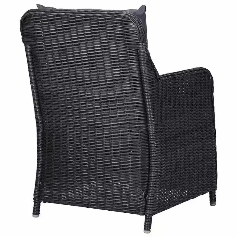 vidaXL Ensemble de salle à manger noir, gris foncé, grand en bois d'acacia massif