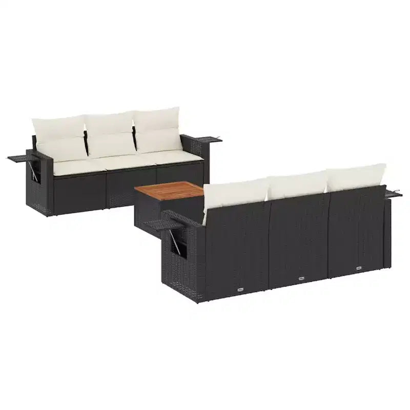 vidaXL Salon de jardin en rotin PE, acier poudré, tissu Grand