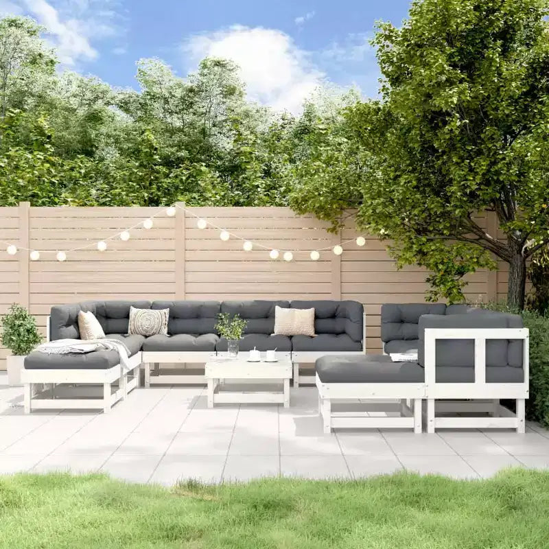 vidaXL Salon de jardin modulaire blanc en pin massif grand format