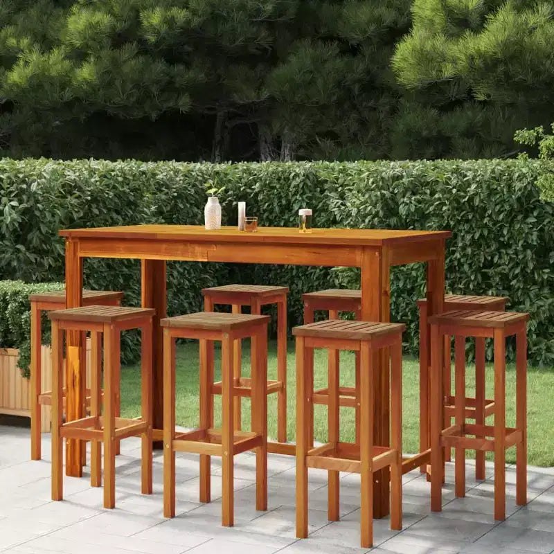 vidaXL Ensemble de bar de jardin Bois naturel Bois d'acacia massif avec une finition huilée