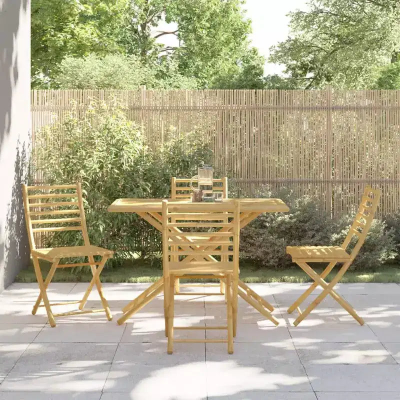 vidaXL Ensemble de salle à manger de jardin Bambou naturel Bambou Moyen Pliable