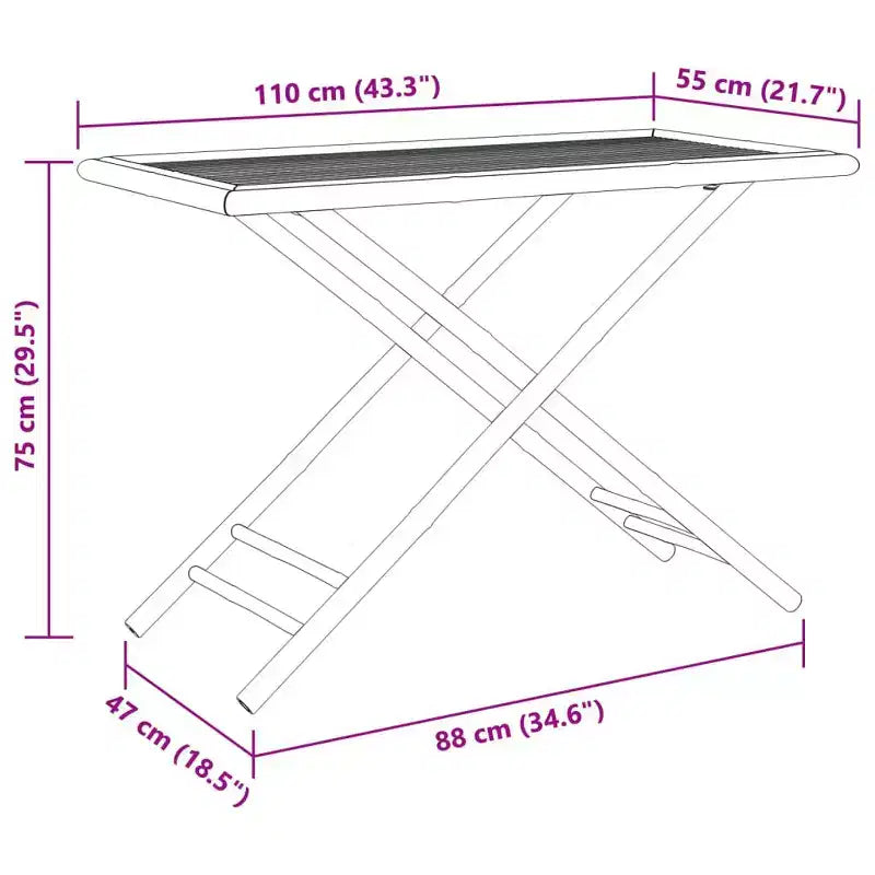 vidaXL Ensemble de salle à manger de jardin Bambou naturel Bambou Moyen Pliable