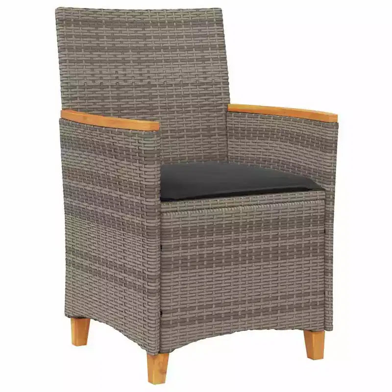 vidaXL Salon de jardin 5 pcs en résine tressée gris