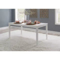 Transitional Dining Table White Solid Acacia Seats 6