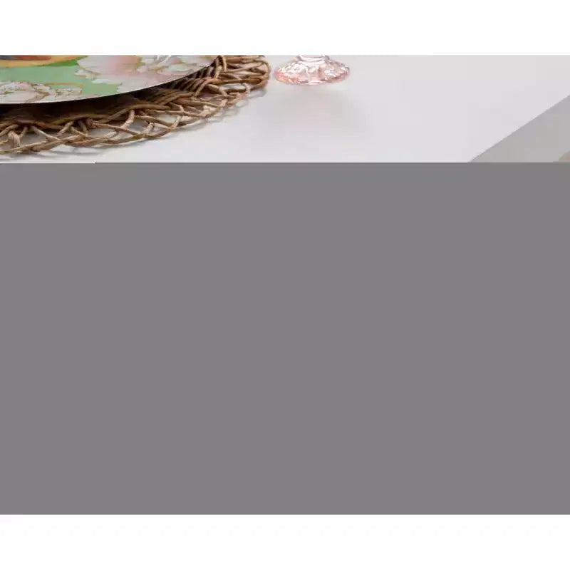 Transitional Dining Table White Solid Acacia Seats 6