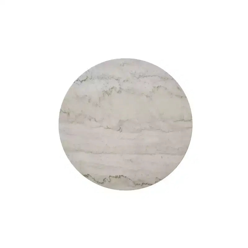 48" Round Genuine Marble Top Dining Table White/Black Elegant Pedestal Base Seats 4
