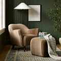 Turned Leg Velvet Accent Chair Tan