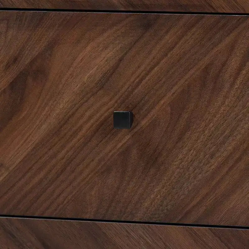6-Drawer Dresser Walnut Brown Mid-Century Modern 63"W x 31"H