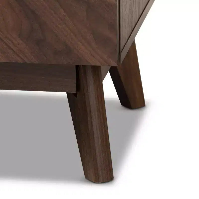 6-Drawer Dresser Walnut Brown Mid-Century Modern 63"W x 31"H