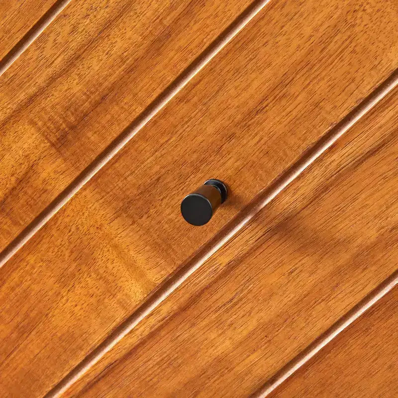 4-Drawer Chest Oak Chevron Acacia Veneer Hairpin Legs 47.3" High